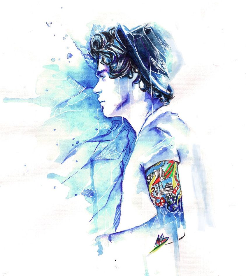 844x946 Harry Styles Watercolor Painting Artwork Watercolor