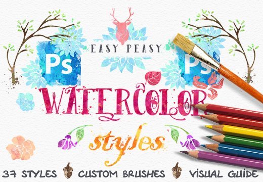 520x360 Secret Deal Get 37 Easy Peasy Watercolor Styles + Huge Bonus