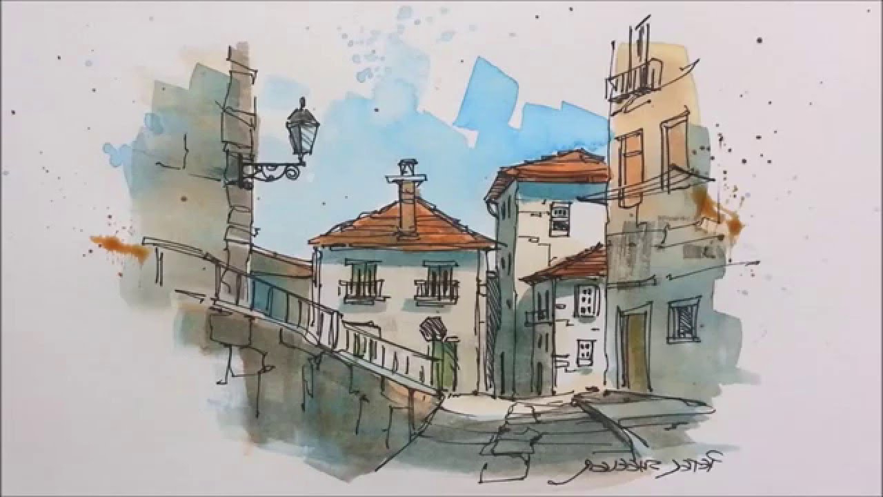 1280x720 Styles Of Watercolor Painting A Pen And Wash Watercolor In My