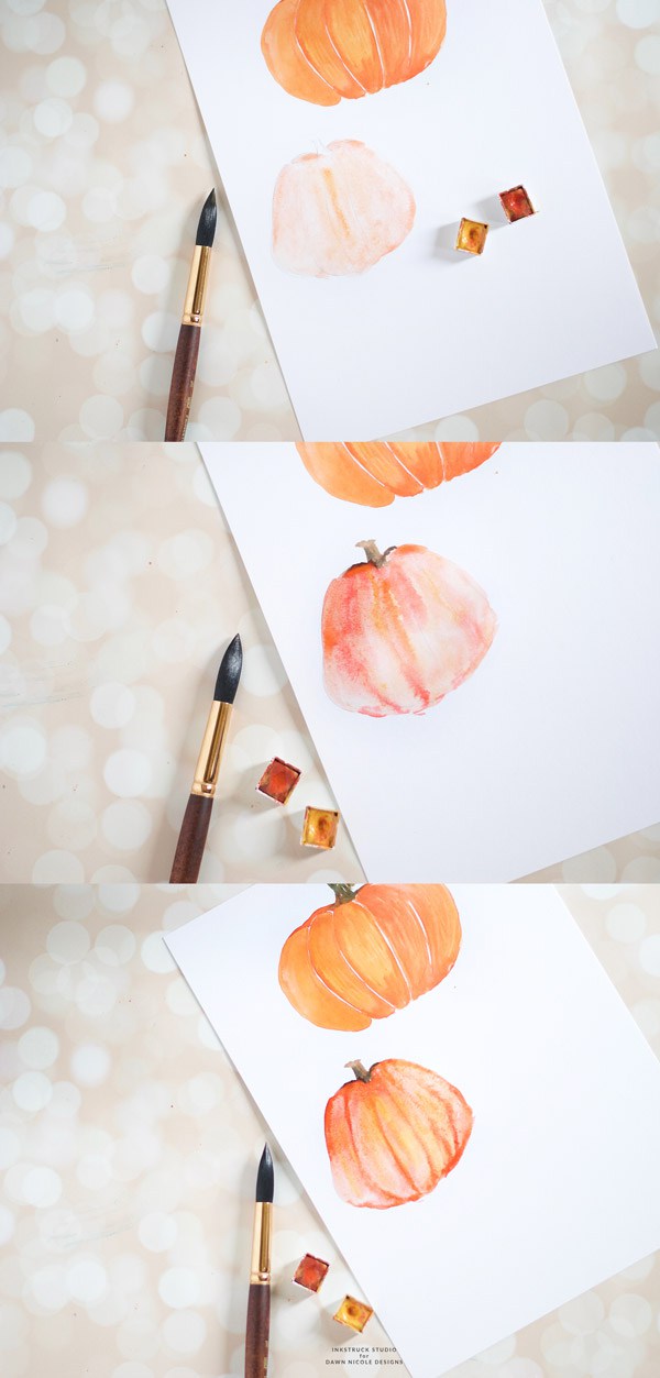 600x1253 Diy Watercolor Pumpkin Tutorial
