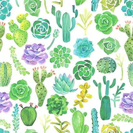 425x425 Lfeey 5x5ft Green Cactus Pattern Backdrop Vinyl