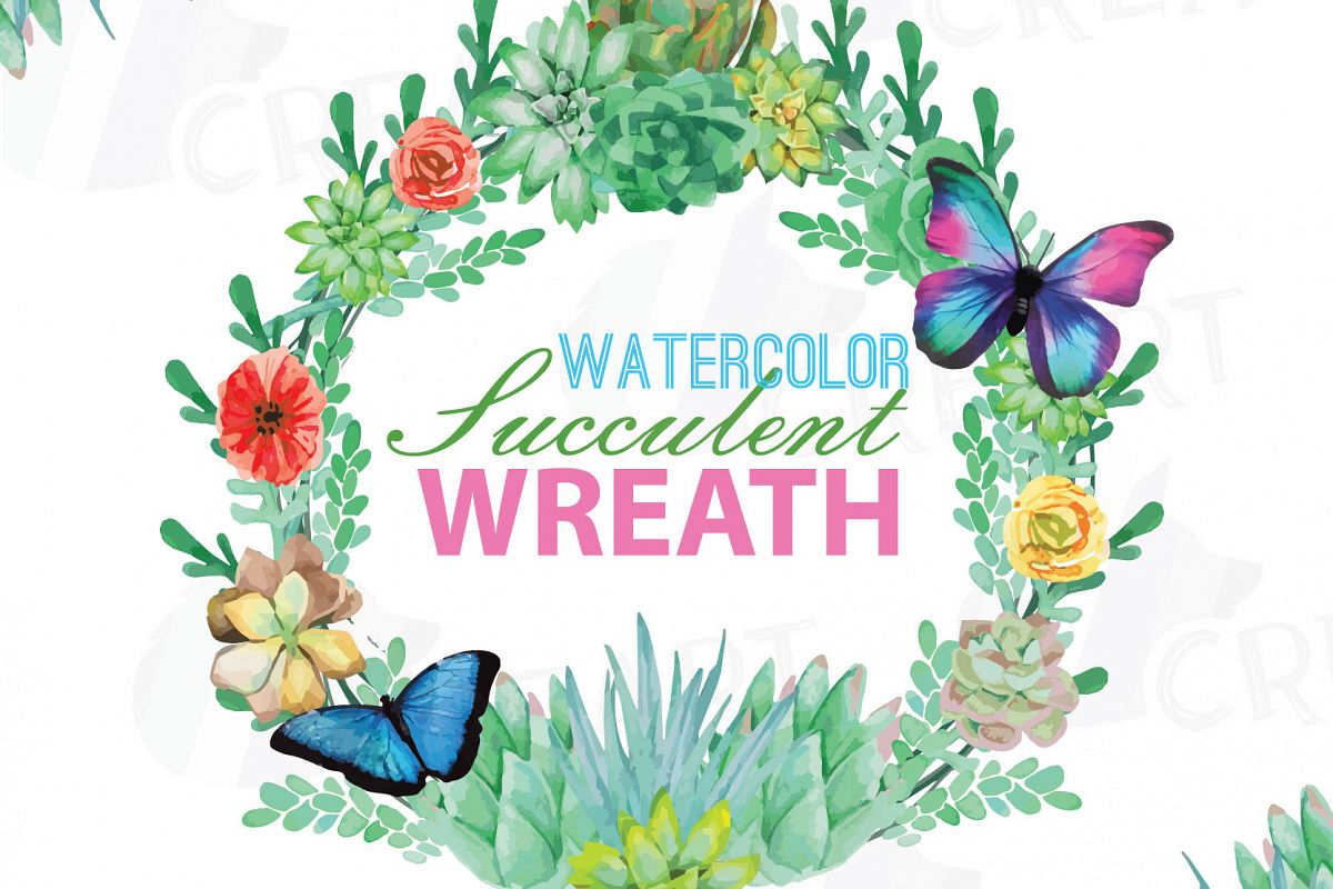 1200x800 Watercolor Succulent Wreath, Valentine Clip Art Pack, Flowers And