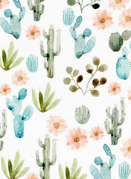 500x685 Succulent Love Watercolor Cacti, Wallpaper And