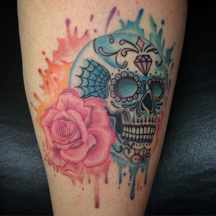 Watercolor Sugar Skull