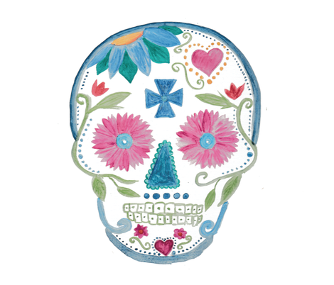 470x402 Sugar Skull In Watercolor Wallpaper