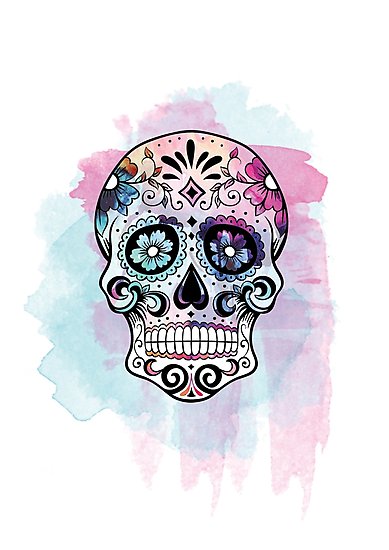 389x550 Watercolor Sugar Skull Photographic Prints By Southprints Redbubble