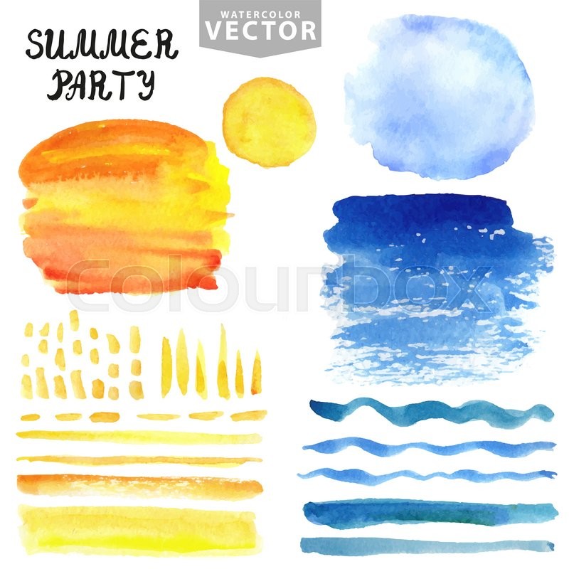 800x800 Watercolor Summer Texture.hand Painting Splash,stains,spot,brushes