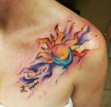 224x215 Tattoo Images Of Sun Rays Ideas Beautiful Fun Watercolor Style