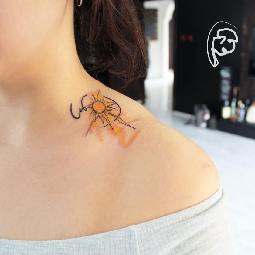 840x840 Sun Watercolor Tattoo By Tayfun Bezgin (4)