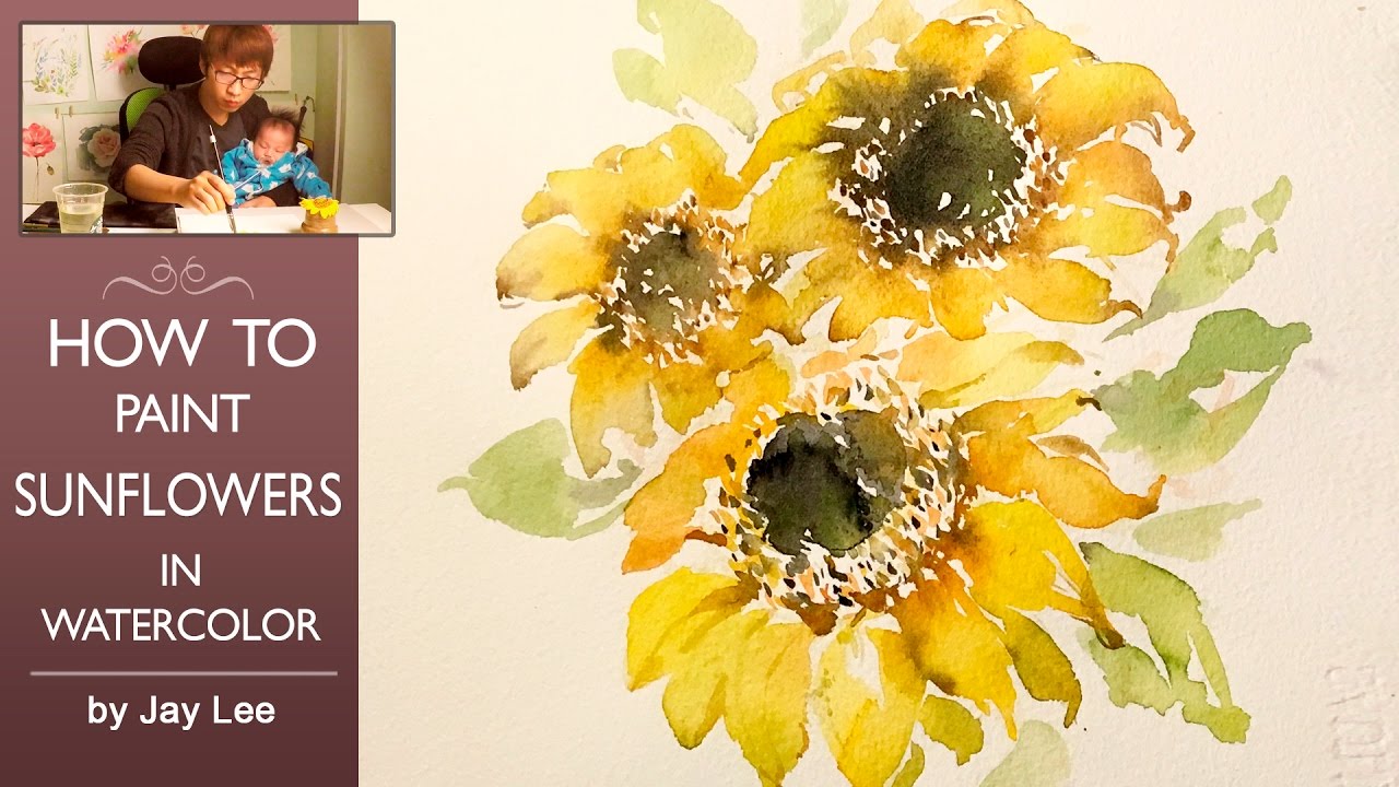 1280x720 Lvl4] How To Paint Sunflowers In Watercolor