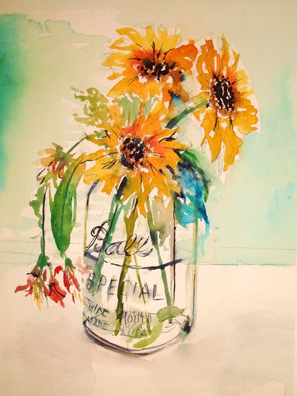 420x559 How To Paint Sunflowers In Watercolor (With Pictures)