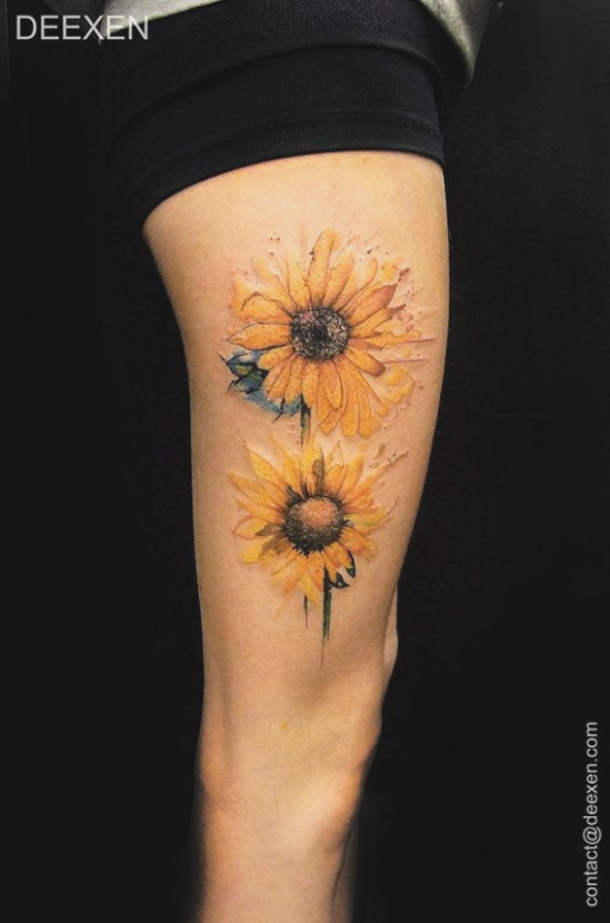 549x830 The 25 Best Watercolor Sunflower Tattoo Ideas On .. Tattoo