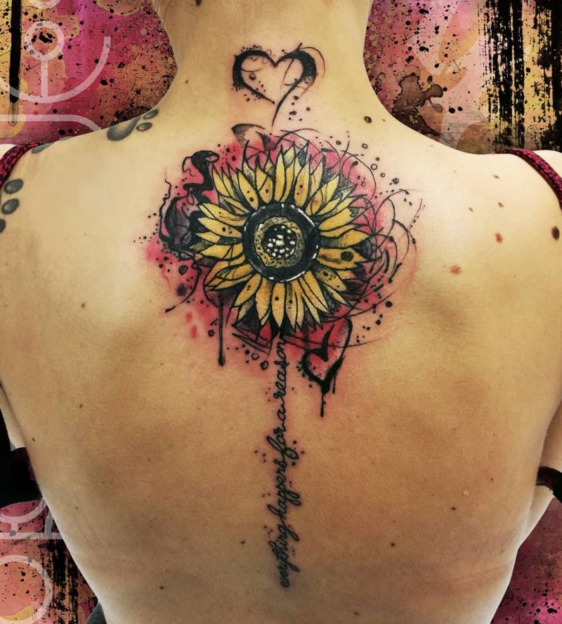 800x889 Watercolor Sunflower Tattoo (18)