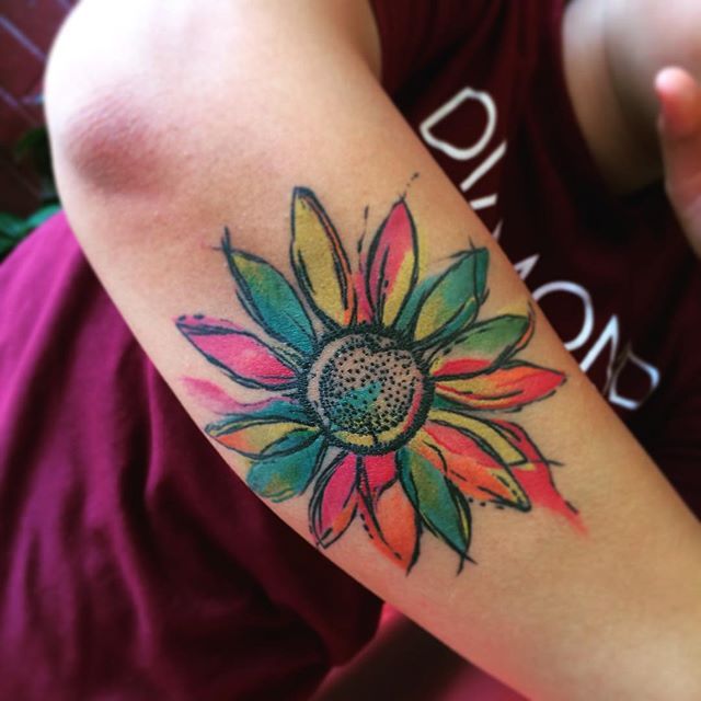 Watercolor Sunflower Tattoo At Getdrawings Free Download