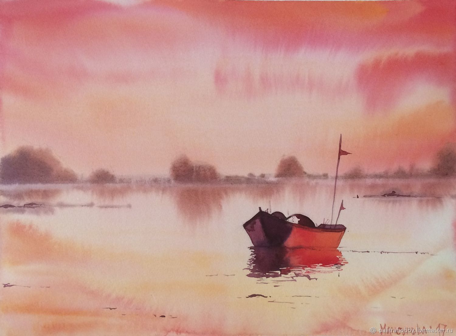 1500x1106 Painting Watercolor Sunset Shop Online On Livemaster With