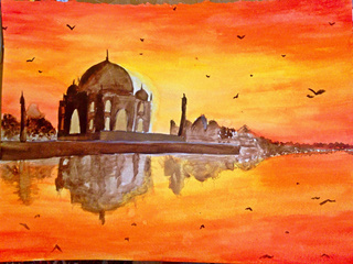 320x240 Taj Mahal At Sunset