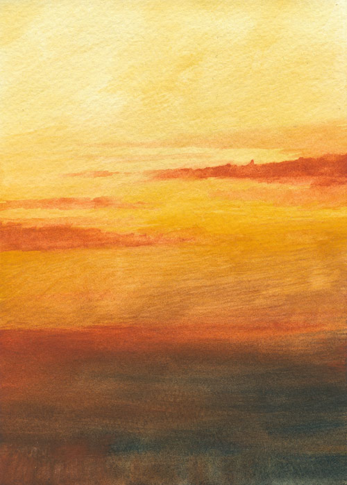 500x698 Watercolor Sunset Too Much White Paper