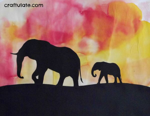 600x463 Watercolour Sunset Art For Kids