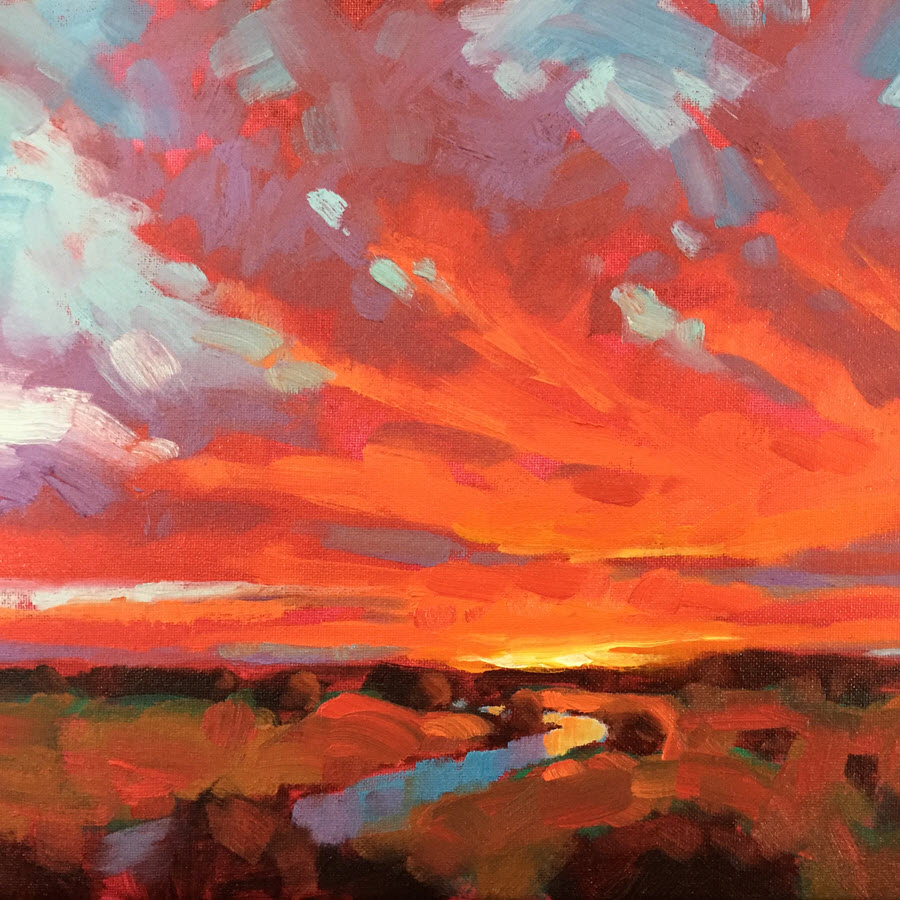 900x900 Sunset Skies Oil Painting Lessons
