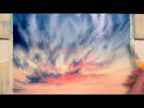 480x360 Watercolor Class How To Paint A Sunset Sky Easy Technique For