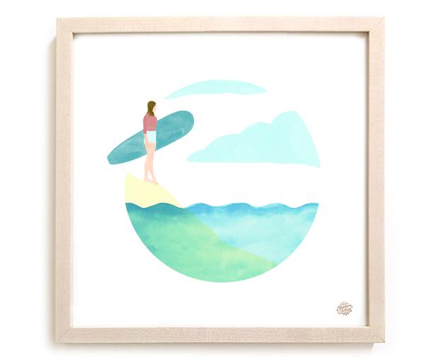 630x510 Watercolor Surf Art Print Beach Days Matthew Allen Art