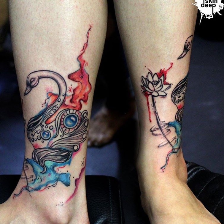 755x754 Lotus Swan Tattoo