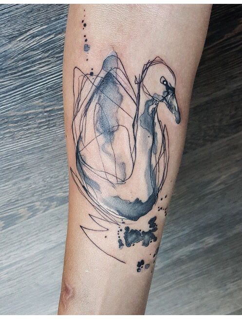 497x658 Simona Blanar Watercolor Swan Tattoo Tattoo Goals