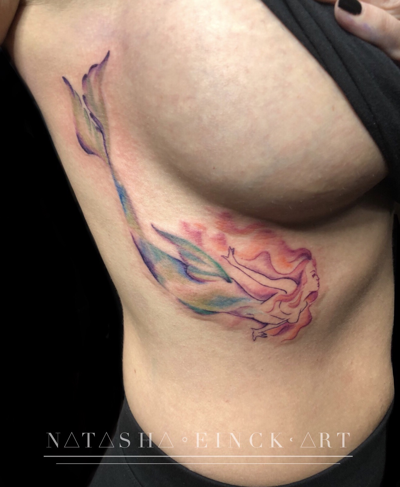 1318x1605 Watercolor Mermaid Tattoo White Buffalo Gallery