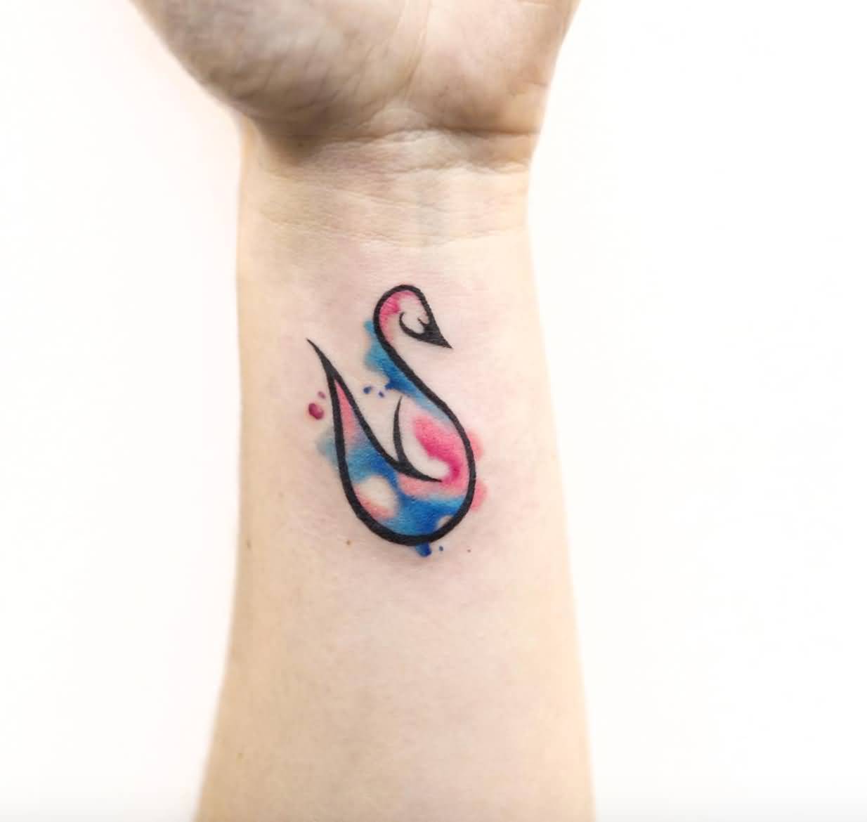 1234x1170 Watercolor Swan Tattoo On Wrist