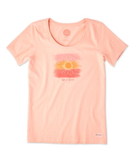 452x543 Life Is Chalky Peach Watercolor Swash Crusher Scoop Neck Tee