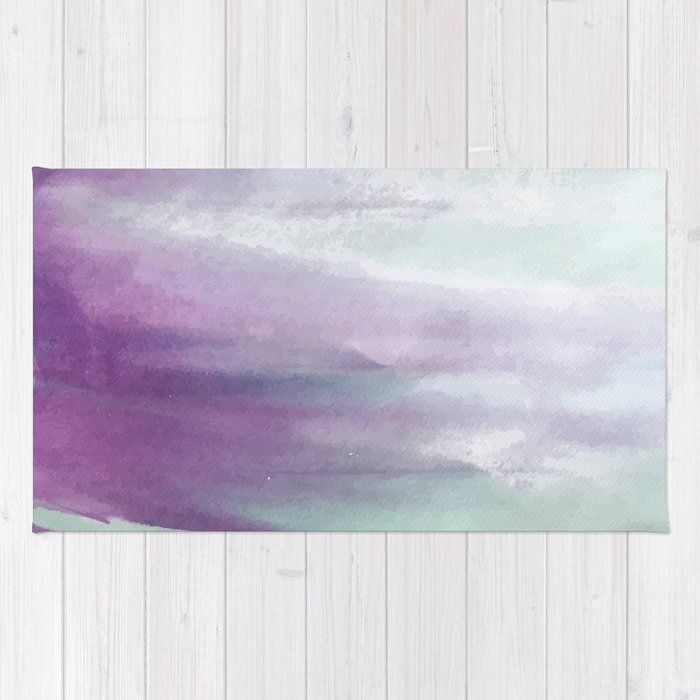 700x700 Purple Green Watercolor Swash Rug By Caroflynn Society6