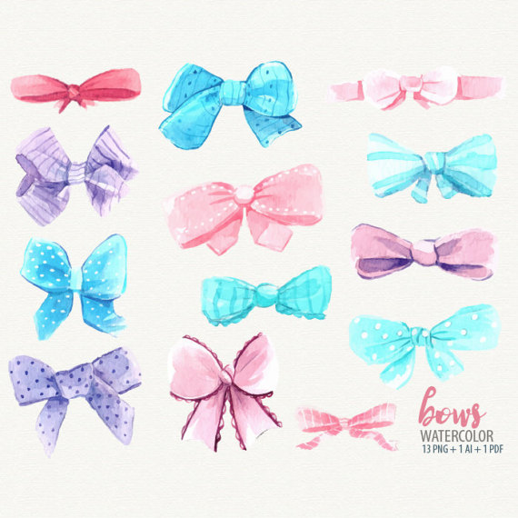 570x570 Watercolor Clipart Bow