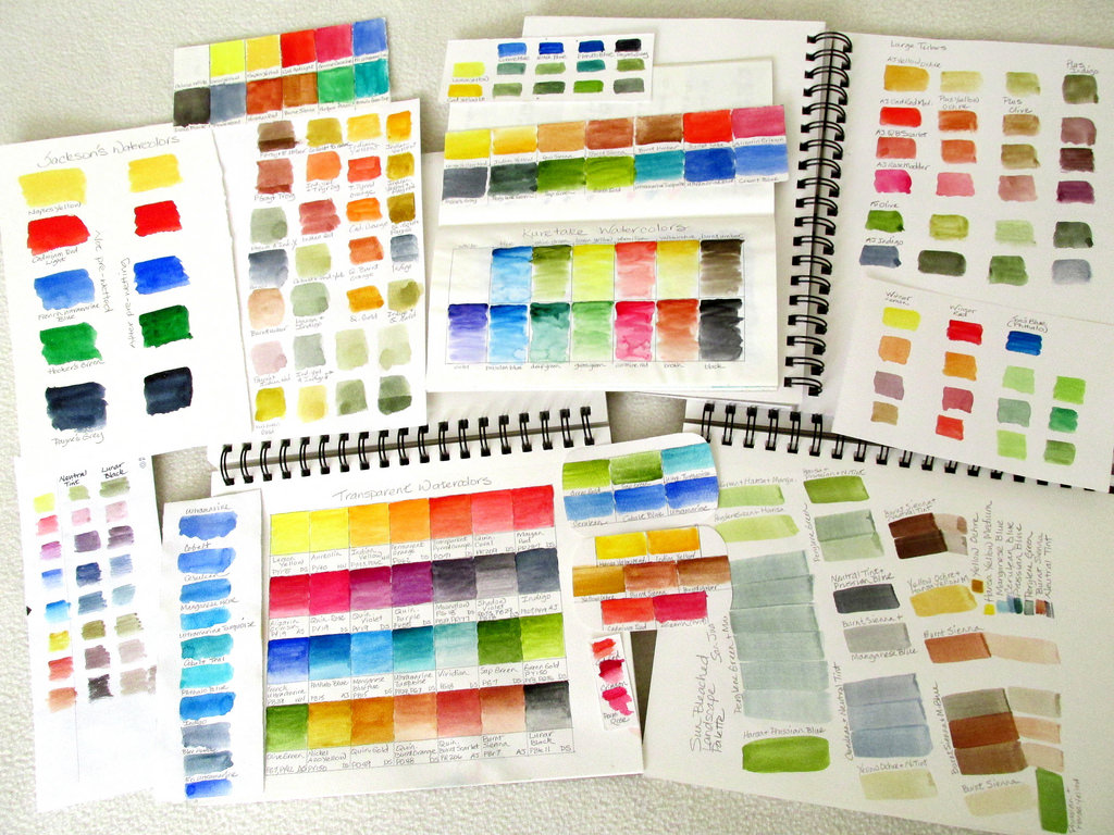 1024x768 Lots Of Watercolor Swatches Daniel Smith, Winsor Amp