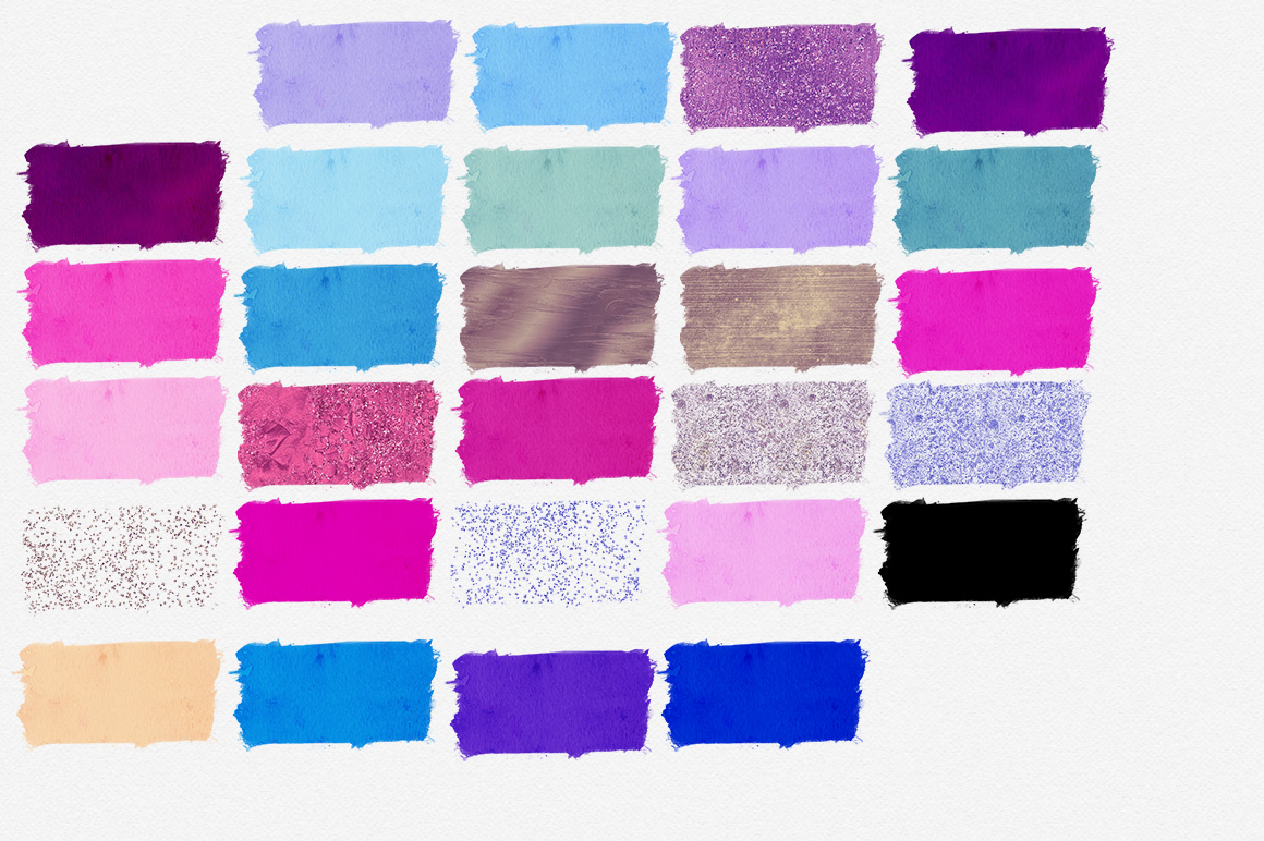 1160x772 Vivid Watercolor Paint Stroke Swatches In Purple Amp Pinks By