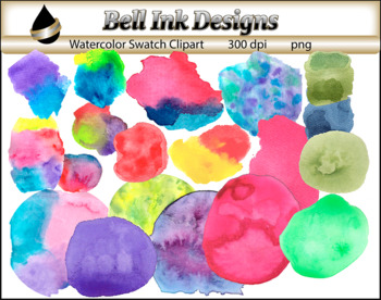 350x276 Watercolor Swatches Clipart Set 3 By Bell Ink Designs Tpt
