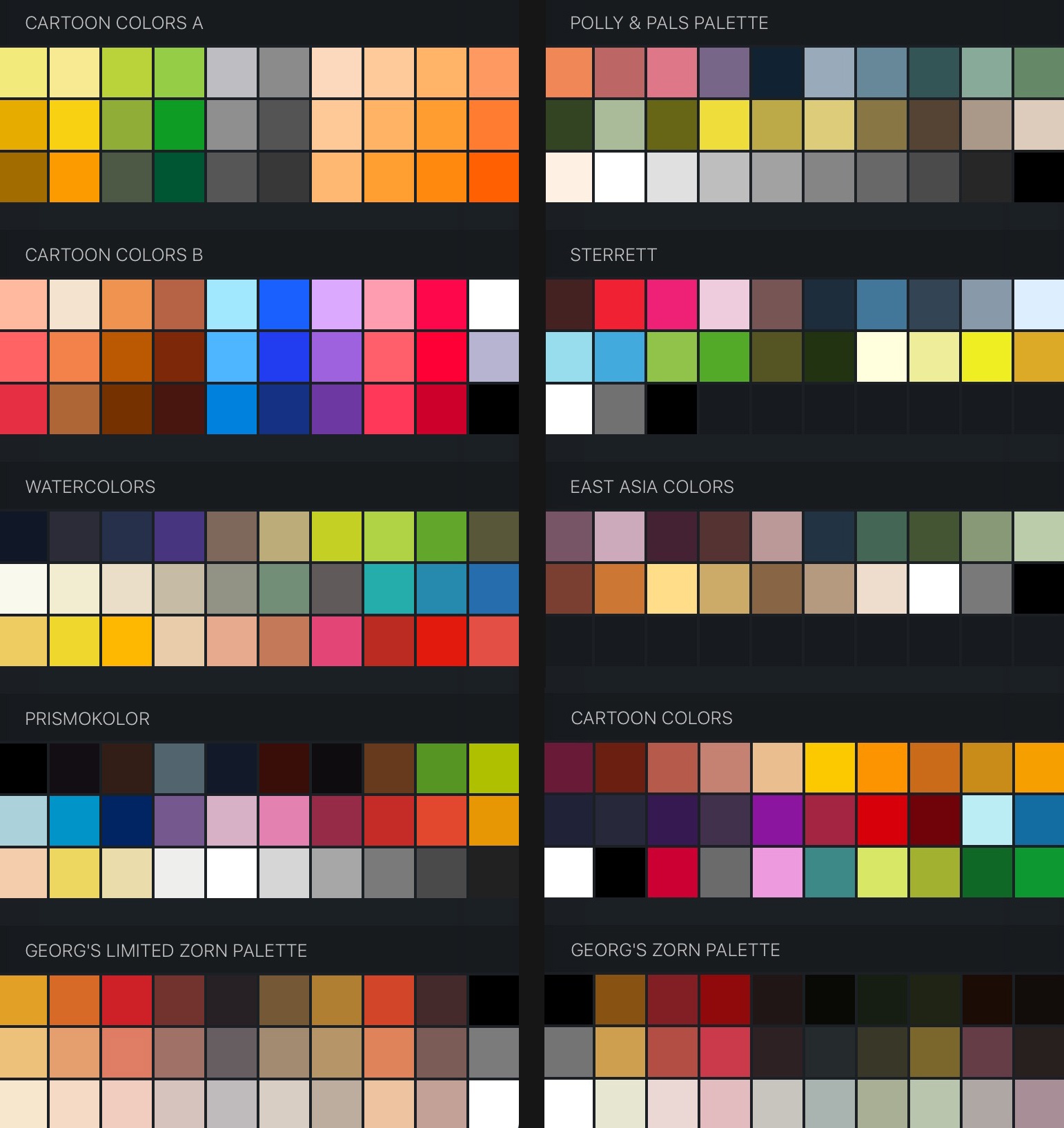 1542x1634 Free Procreate Color Swatches Palettes For Painti