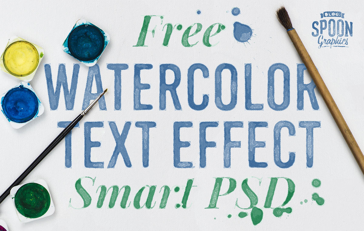 1200x761 Free Watercolour Text Effect Smart Psd For Adobe Photoshop
