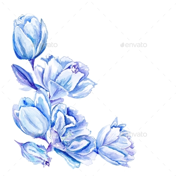 590x590 Watercolor Floral Corner By Kisika Graphicriver