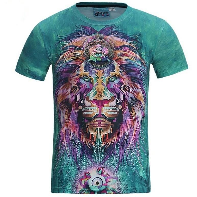 772x772 Impression Style Menwomen 3d T Shirt Printing Watercolor Lion