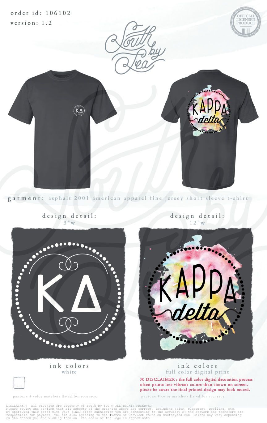 864x1368 Kappa Delta Kd Watercolor T Shirt Design Spring Pastel