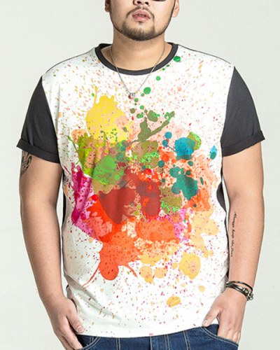 400x500 Mens Watercolor T Shirt Plus Size Clothing Short Sleeve Design