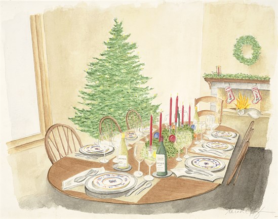 549x433 Holiday Table Watercolor