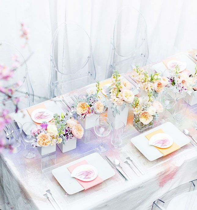 645x687 How Gorgeous Is This Watercolor Tablecloth Wedding From Brit +