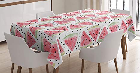 466x244 Ambesonne Watercolor Tablecloth, Pattern Of Sweet