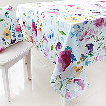350x350 Cynthia Rowley Watercolor Floral Tablecloth, 90 Inch