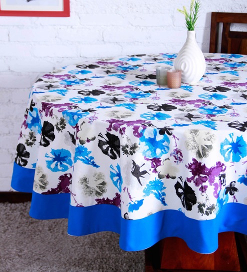 494x544 Buy Lushomes Watercolor Printed Round Table Cloth Online