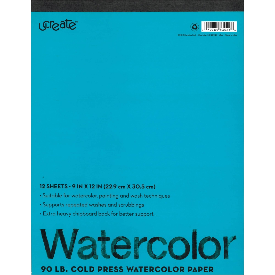1134x1134 Ucreate 9x12 Watercolor Tablet, 12 Sheets Art Amp Drawing Supplies
