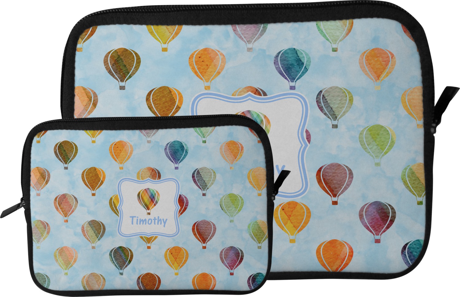 1500x968 Watercolor Hot Air Balloons Tablet Case Sleeve (Personalized