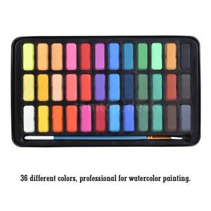 300x300 36 Colors Solid Watercolor Paint Pigments Tablet Set Paintbrush