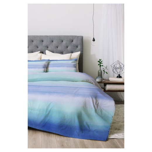 520x520 Watercolor Comforter Set Blue Amy Sia Ombre Deny Designs Target 9